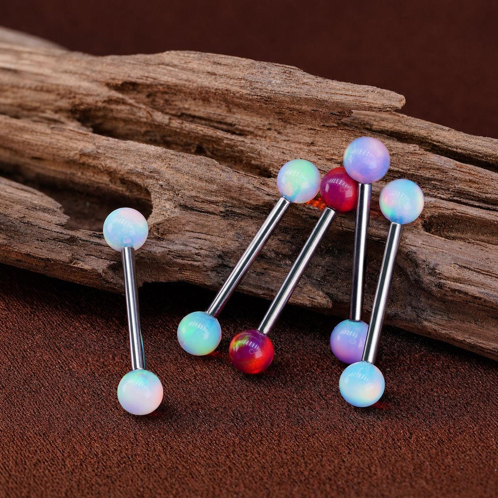 Celestial Nebula Opal Titanium Barbell detail 4