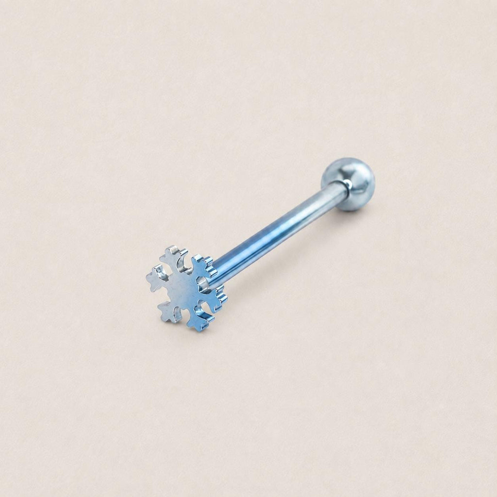 Snowflake Titanium Barbell detail 9