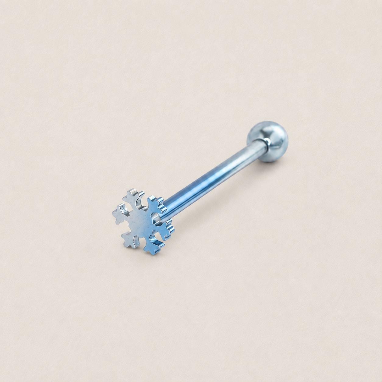 Snowflake Titanium Barbell detail 9
