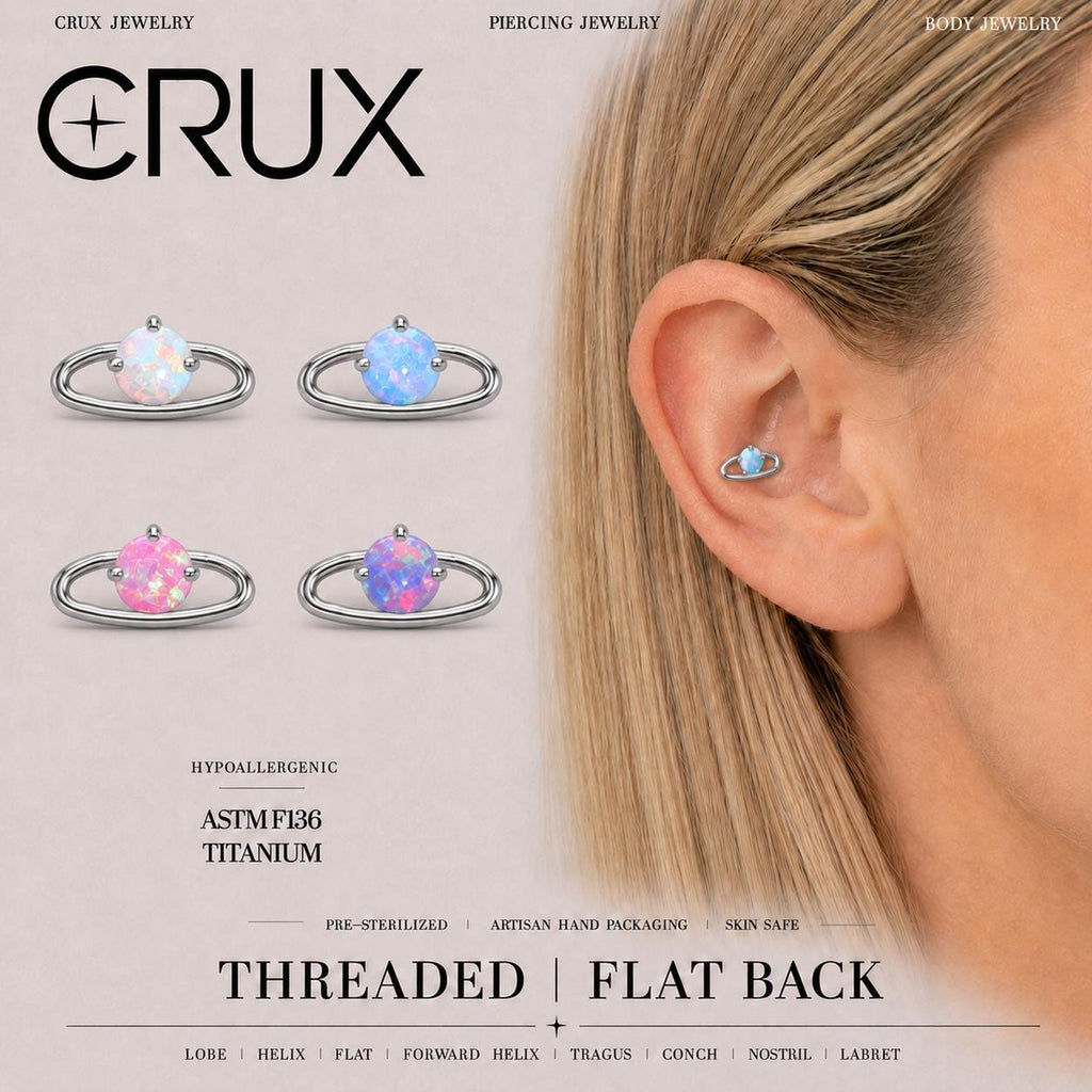 Saturn Opal F136 Titanium flat-back jewelry image 01