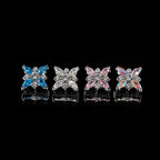 Opal Crystal Flower F136 Titanium flat-back jewelry image 02