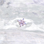 Opal Crystal Flower F136 Titanium flat-back jewelry image 13