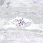 Opal Crystal Flower F136 Titanium flat-back jewelry image 14