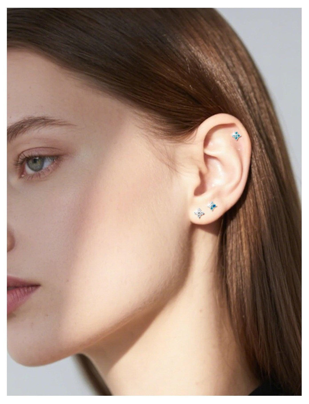 Crystal & Opal Clover F136 Titanium flat-back jewelry image 02
