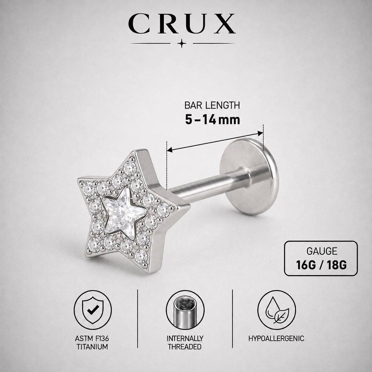 Pavé Star F136 Titanium flat-back jewelry image 11