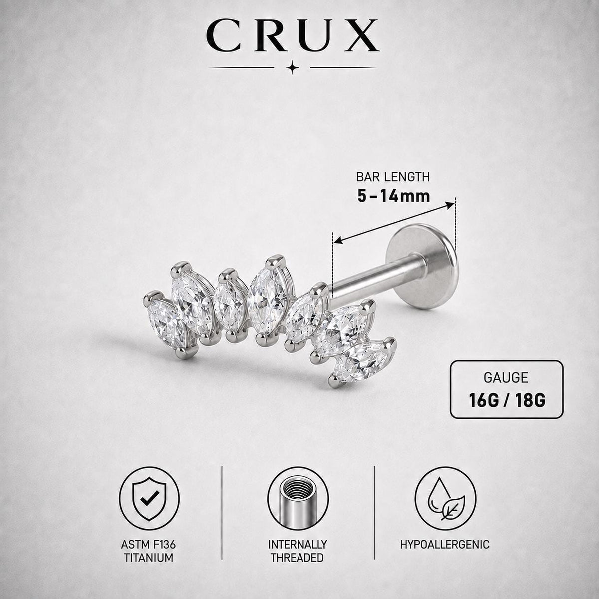 Seven Marquise F136 Titanium flat-back jewelry image 16