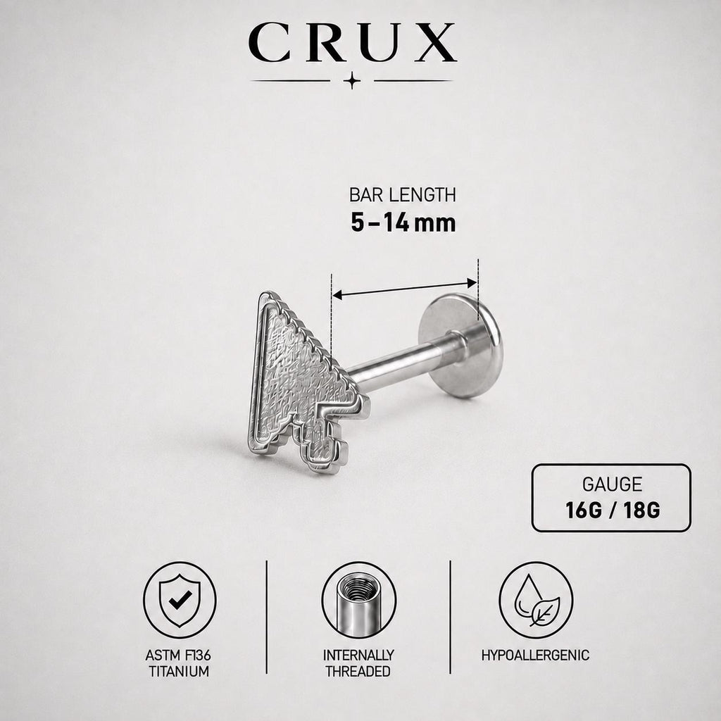 Pixel Cursor F136 Titanium flat-back jewelry image 18