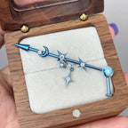 Triple Moon Crystal titanium industrial barbell, detail view 4