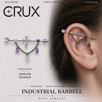 Vesper Cross Chain titanium industrial barbell, front view
