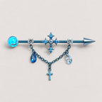 Vesper Cross Chain titanium industrial barbell, detail view 10