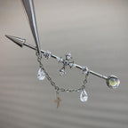 Vesper Cross Chain titanium industrial barbell, detail view 3