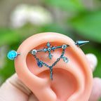 Vesper Cross Chain titanium industrial barbell, detail view 5