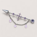 Vesper Cross Chain titanium industrial barbell, detail view 8