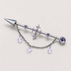 Vesper Cross Chain titanium industrial barbell, detail view 8