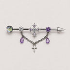 Vesper Cross Chain titanium industrial barbell, detail view 9