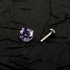 ETSY 4574939005 | IMAGE 3 | Violet Moissanite Flat Back Stud