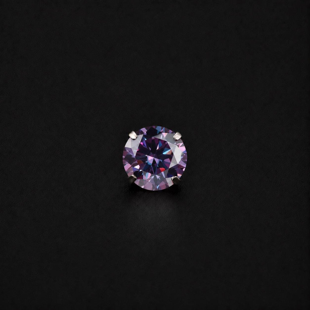 ETSY 4574939005 | IMAGE 7 | Violet Moissanite Flat Back Stud