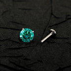 Vivid Emerald Green Moissanite Flat Back Stud - product image 4