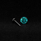 Vivid Emerald Green Moissanite Flat Back Stud - product image 6