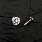 White Moissanite Flat Back Stud - product image 3