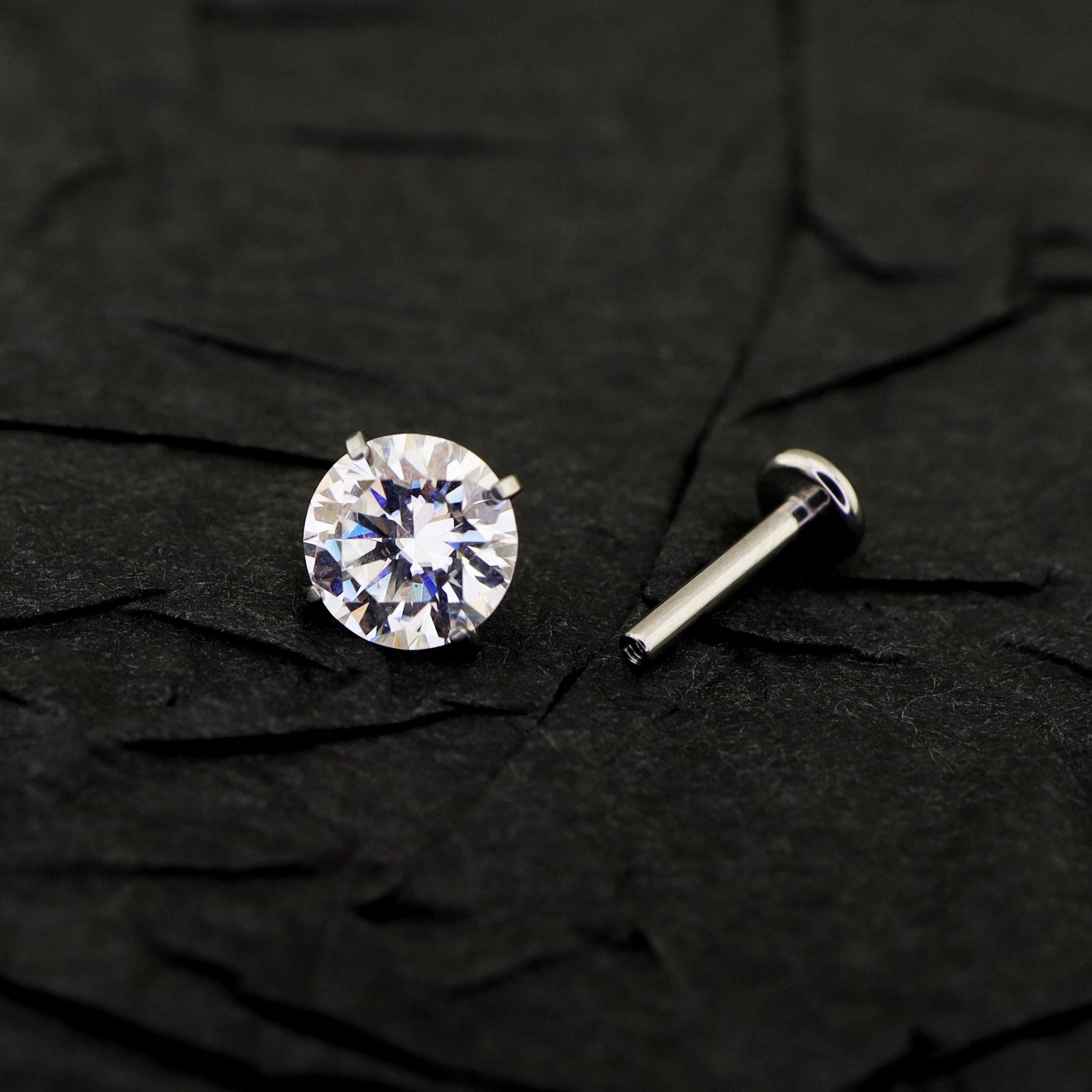 White Moissanite Flat Back Stud - product image 3