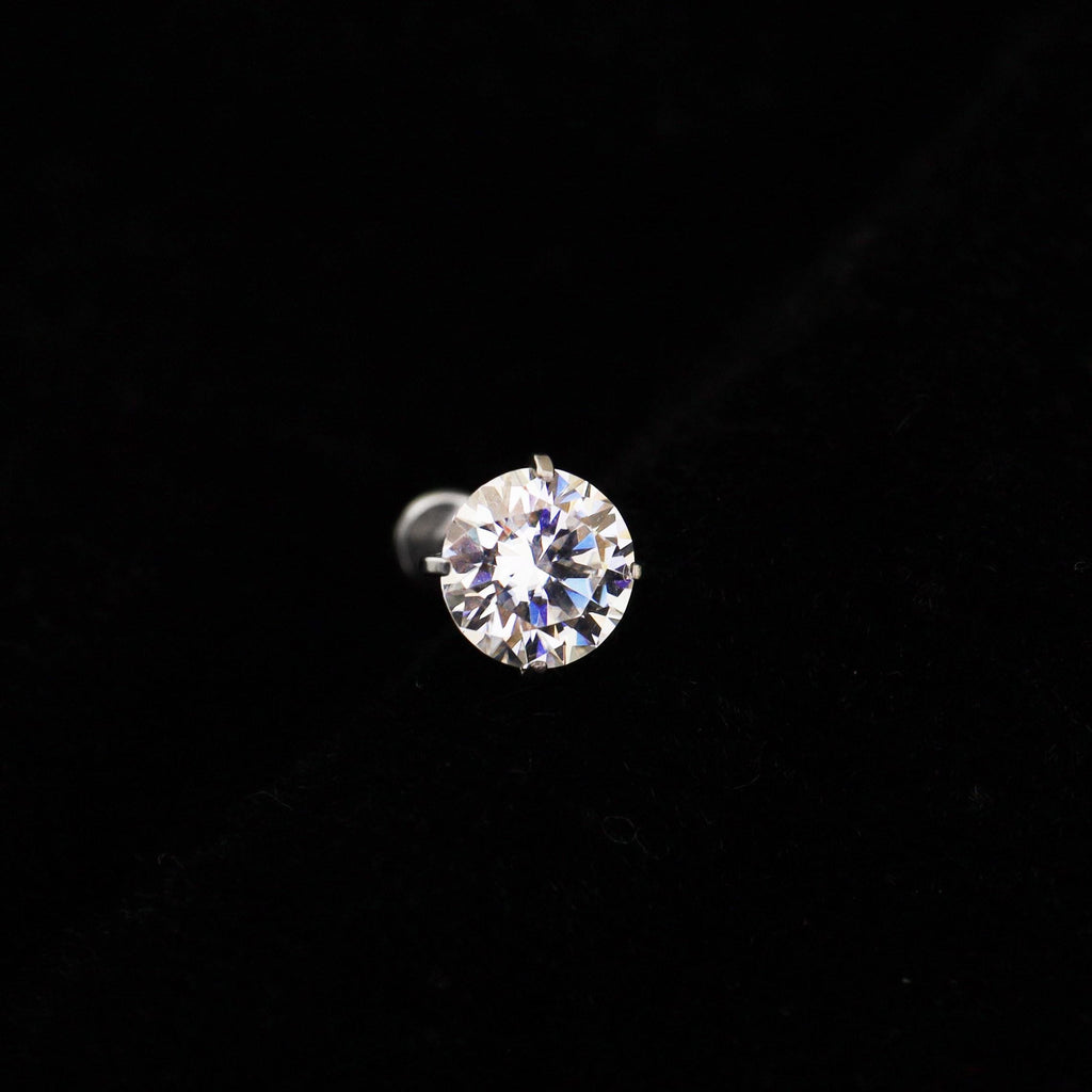 White Moissanite Flat Back Stud - product image 4