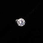 White Moissanite Flat Back Stud - product image 4