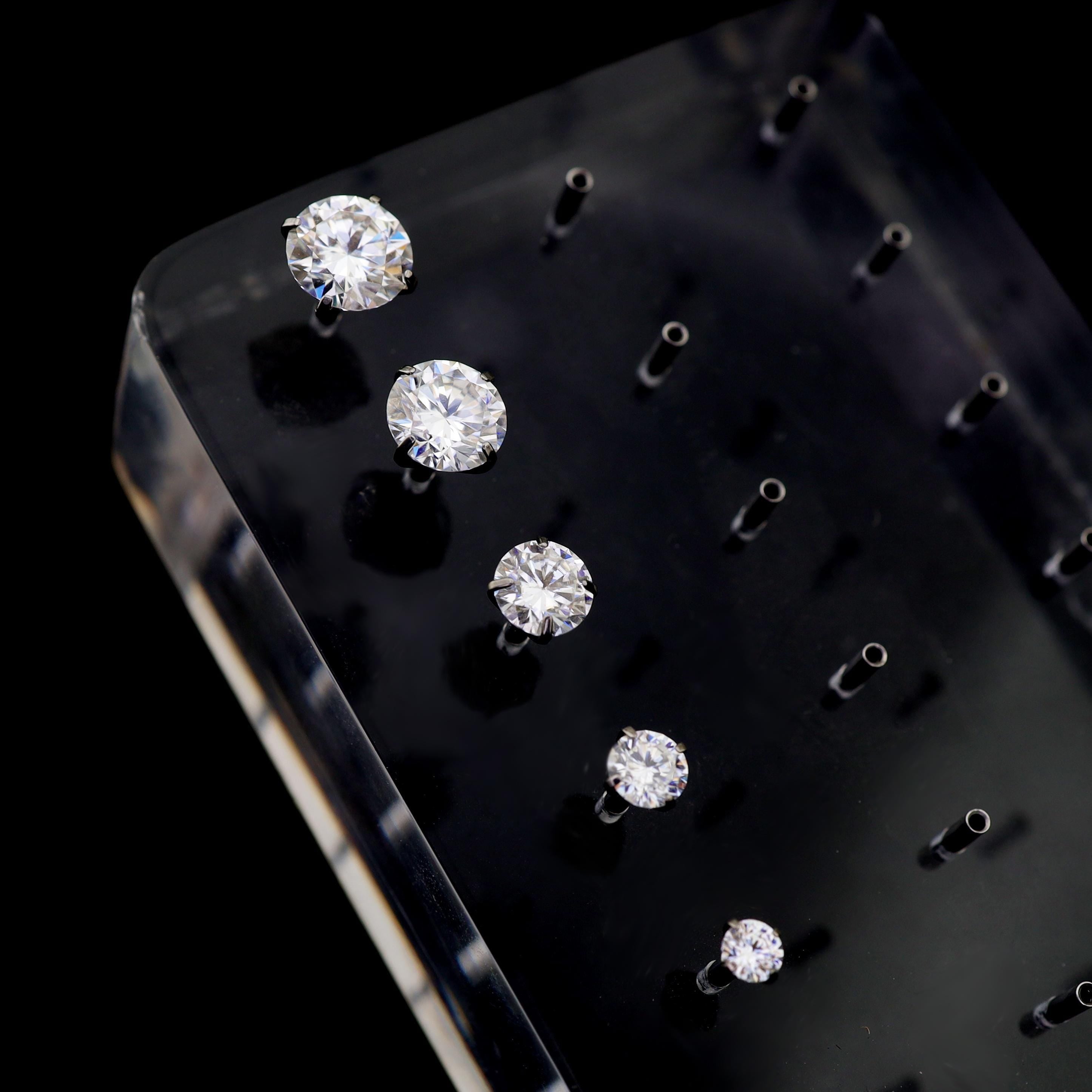 White Moissanite Flat Back Stud - product image 6