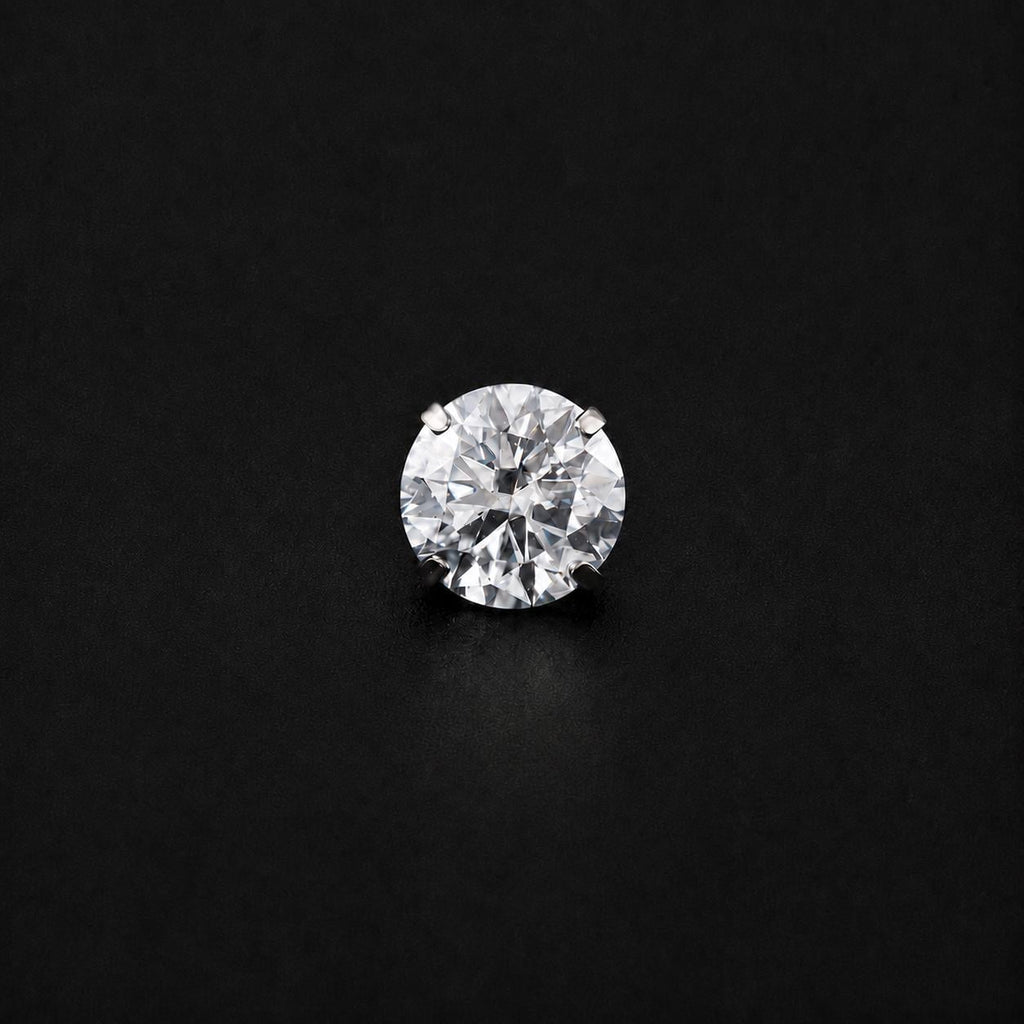 White Moissanite Flat Back Stud - product image 7