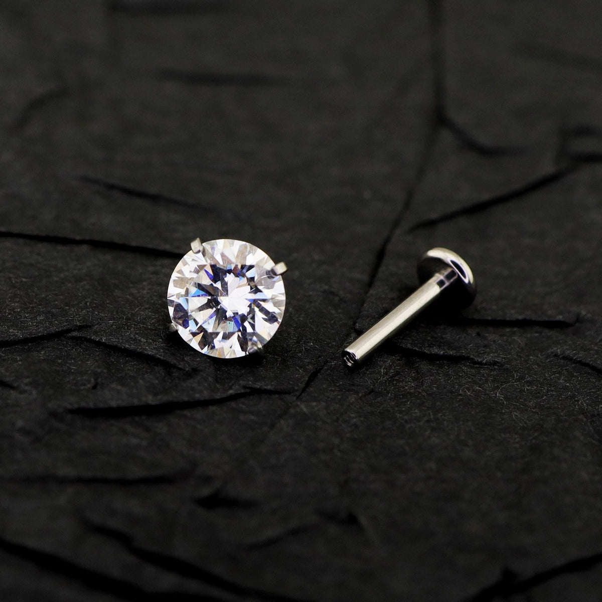 ETSY 4553675967 | IMAGE 3 | White Moissanite Flat Back Stud