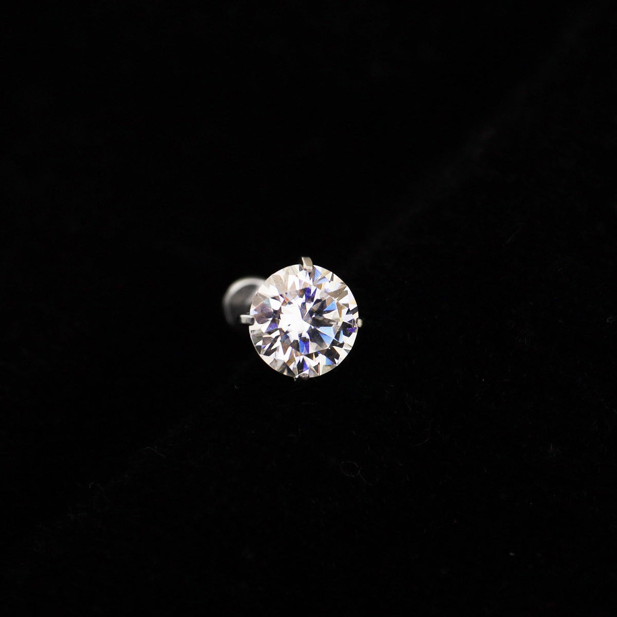 ETSY 4553675967 | IMAGE 4 | White Moissanite Flat Back Stud
