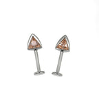 Paws & Purrs - PAIR OF Cat Ear CZ Internally Threaded Titanium Ear Stud - Paws & Purrs - PAIR OF Cat Ear CZ Internally Threaded Titanium Ear Stud - Champagne Gold / 6mm by CRUXJEWELRY