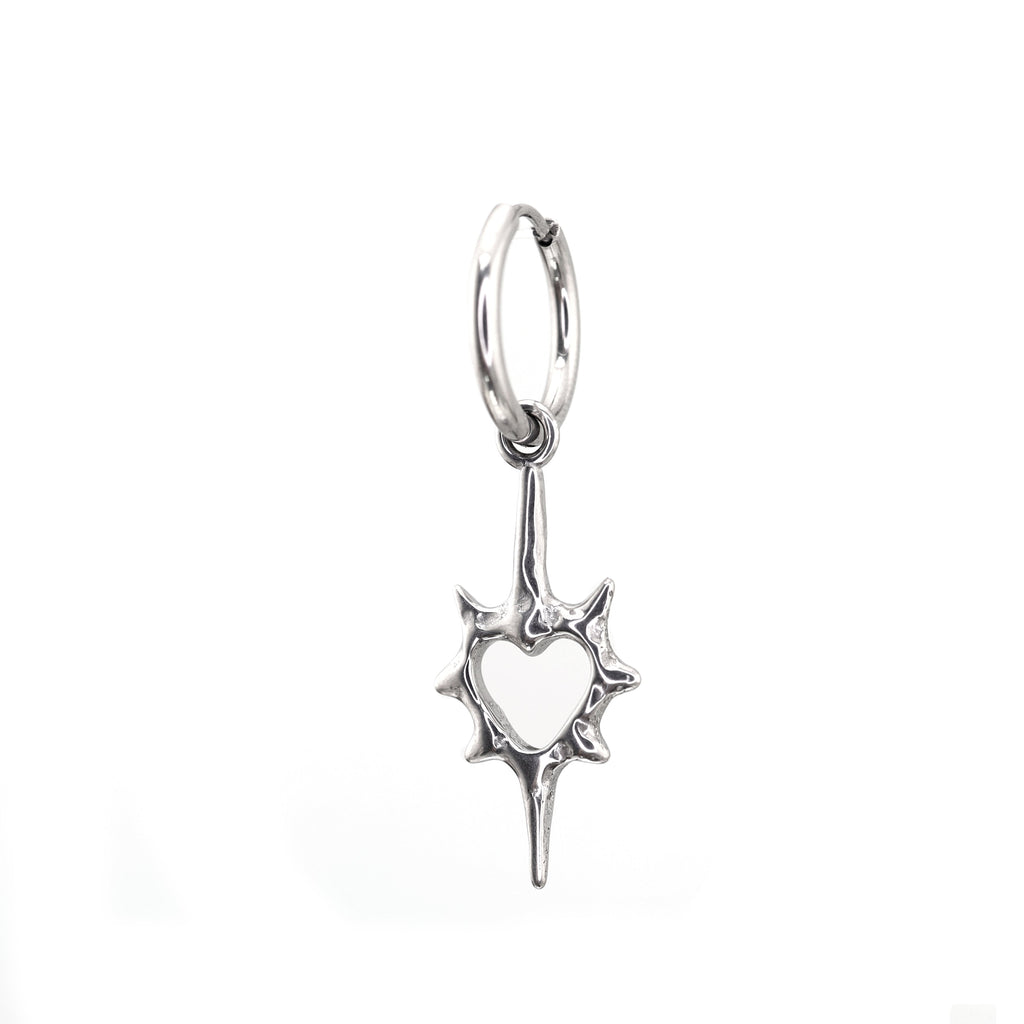 Thorn Heart stainless steel Pendant Earring - Thorn Heart stainless steel Pendant Earring - Single by CRUXJEWELRY