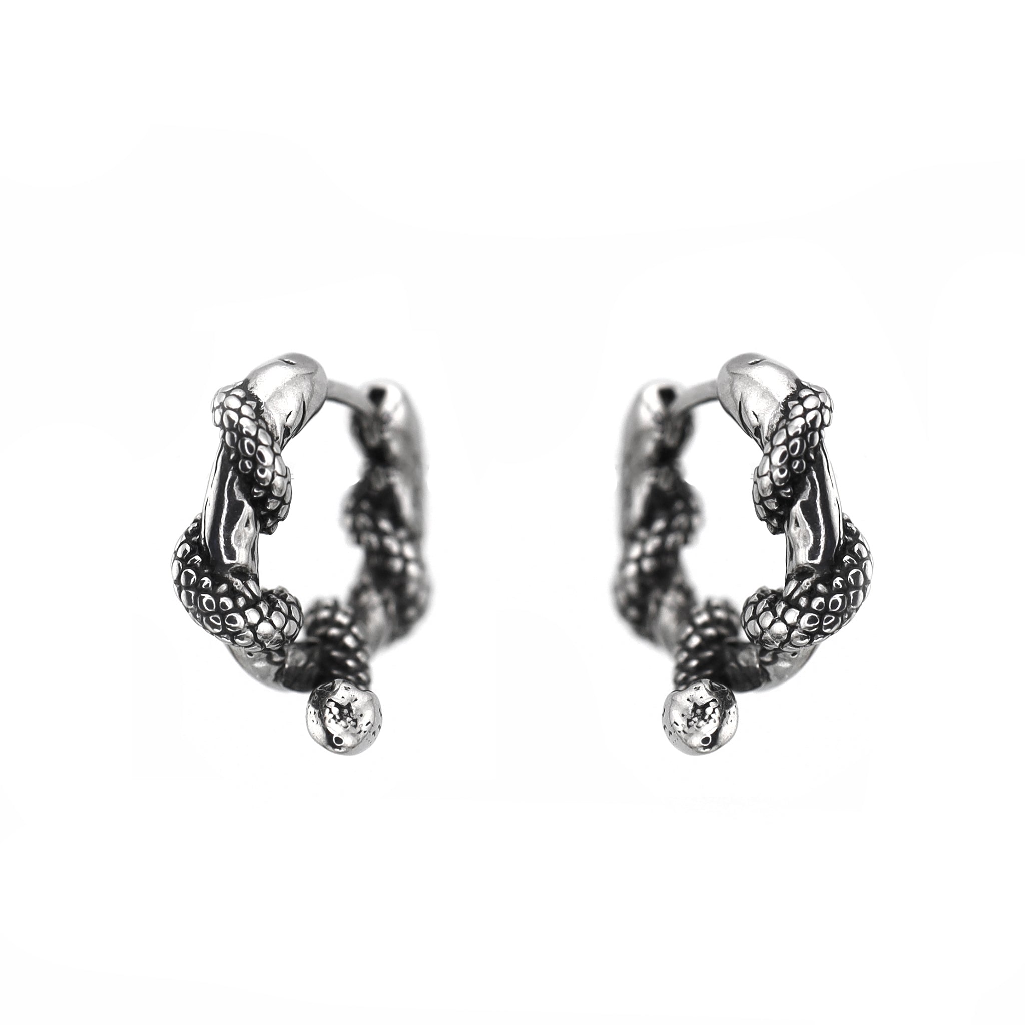 3D Vintage Twisted Serpent Stainless Steel Earrings - 3D Vintage Twisted Serpent Stainless Steel Earrings - Single by CRUXJEWELRY