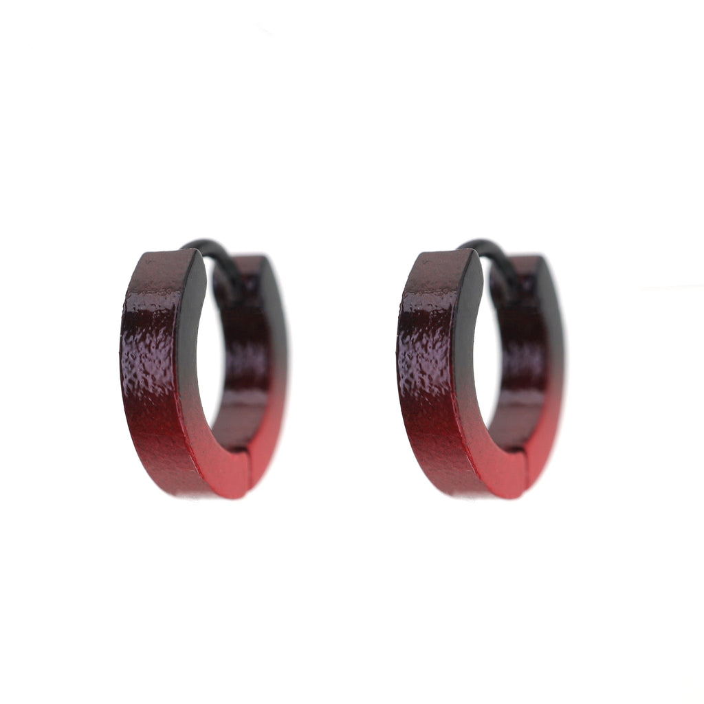 Black-Red Gradient Contrast Stainless Steel Earrings - Black-Red Gradient Contrast Stainless Steel Earrings - Set by CRUXJEWELRY