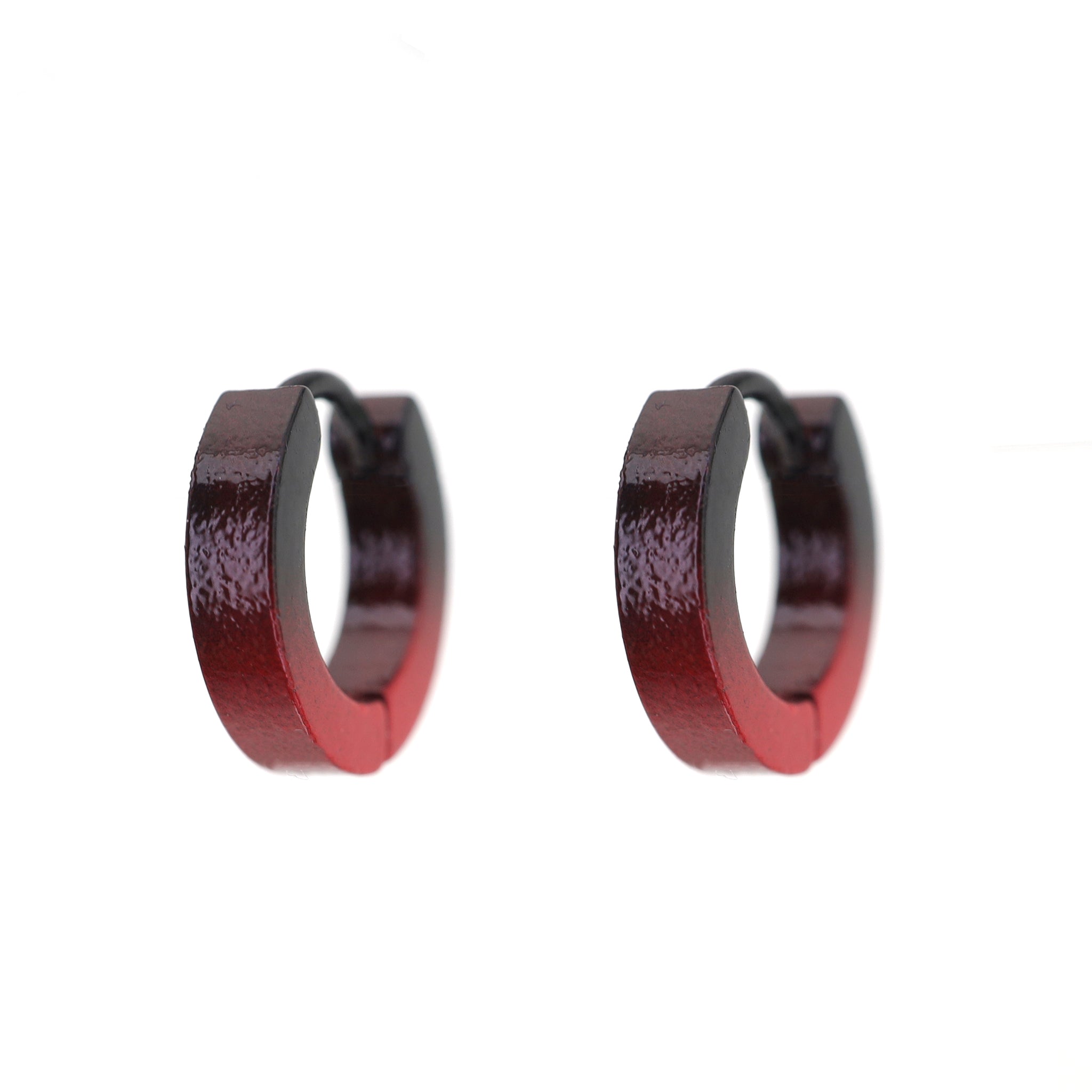 Black-Red Gradient Contrast Stainless Steel Earrings - Black-Red Gradient Contrast Stainless Steel Earrings - Set by CRUXJEWELRY