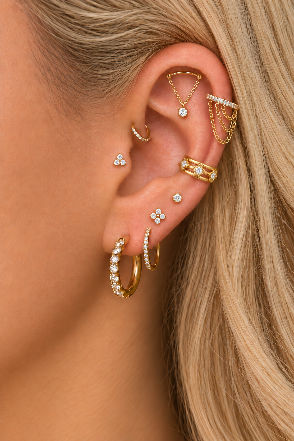 Gold AURA ear stack